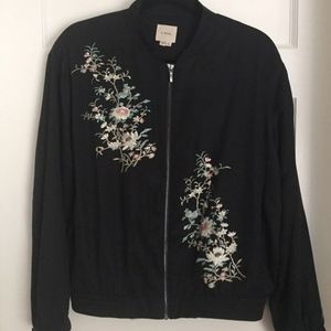 NEW A. Moss: embroidered bomber, Small in Women
